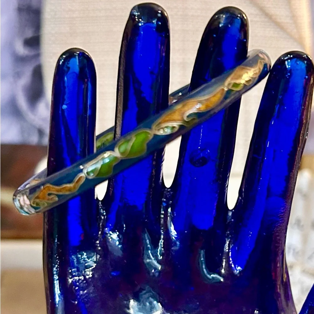 Beautiful Cobalt Blue Cloisonné Bangle Vintage